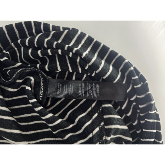 Chico's Travelers Striped Long Sleeve Asymmetrical Hem Tunic Top Size‎ 3 XL - Picture 4 of 4